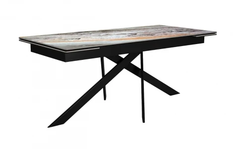 Стол EKX160, Керамика Venetian Brown Light глянец (К4), опоры черные (2 уп.) Dikline 00-00086592