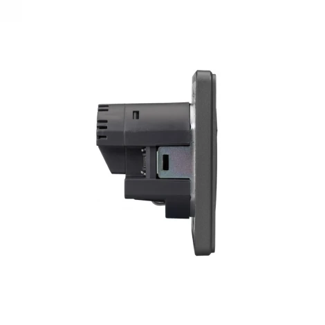 Розетка 1-ая с/з с/у з/ш 16А с USB A+C быстрой зарядки 5В/3А титан Kranz Round KR-78-0704-2