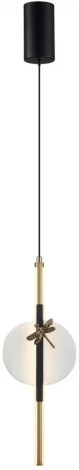Подвесной светильник Odeon Light Strekoza 5413/12L античная бронза/алебастр/декор металл LED*12W 3000K (220V, на проводе)