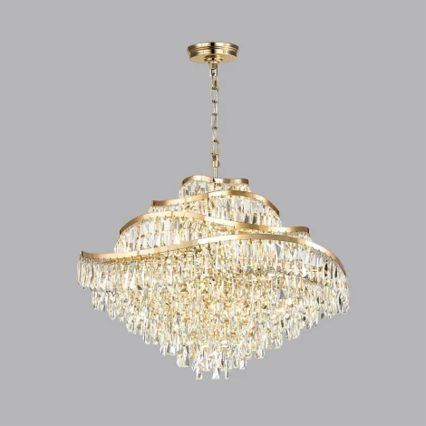 Подвесная люстра каскадная Odeon Light Wayta 5073/25 золото/прозрачный/металл/хрусталь E14 25*40W (220V, на цепи)