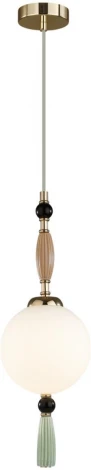 Подвесной светильник Odeon Light Palle 5405/1 золотой/коричневый/зеленый/белый матов./металл/керамика/стекло E14 1*40W (220V, подвески, на проводе, шар)
