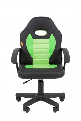 Кресло Chairman Kids 111 Россия экокожа черный/зеленый 7202592