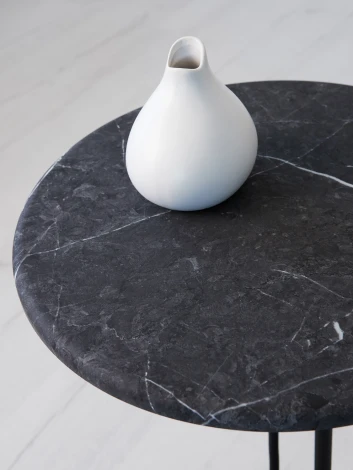 Стол приставной МеталлАрт М015 черный мрамор/черный Mebelik 009777