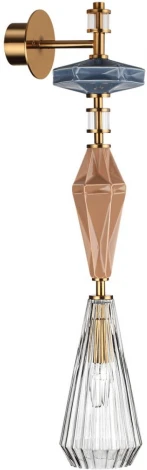Бра Odeon Light Terra 5414/1WB античная бронза/терракот/синий/стекло/керамика E14 1*40W (220V)