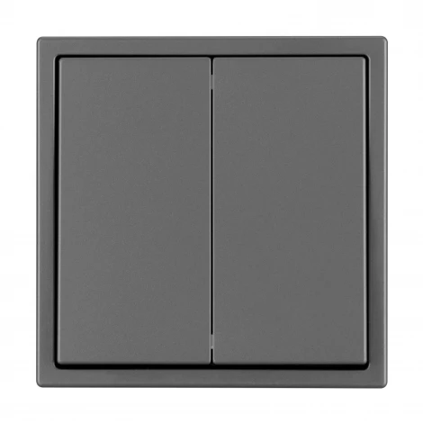 Механизм выключателя двухклавишный перекрёстный SWT-NOBE-MKX2-SFPL-GR (230V, 10A) (Arlight, Серый базальт) 061793