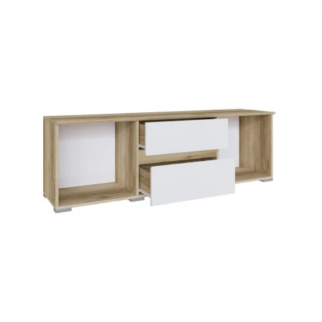 Тумба под телевизор ТЭКС Плейона, Дуб Делано, Белый