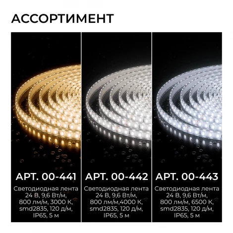 Светодиодная лента 24В 5м Apeyron 00-441