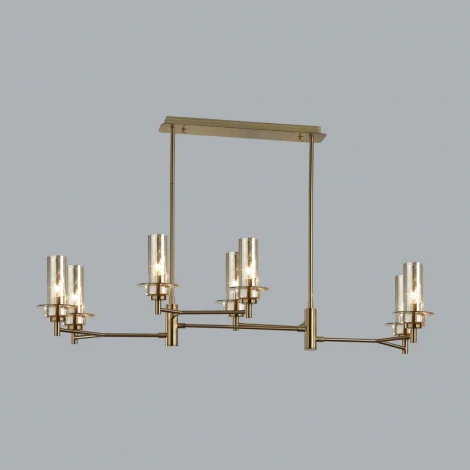 Потолочная люстра на штанге Lumion Madonna 6554/8C бронза/коньячный/металл/стекло E14 8*40W 220V
