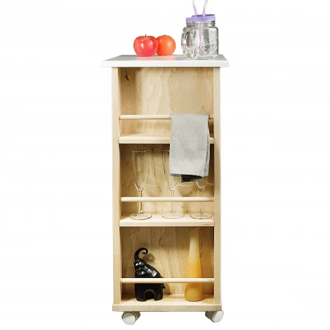 Тумба с табуретом белый/лак Mebelik 008481