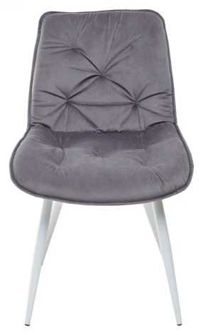 Обеденный стул M-City MONACO UF910-05 DARK GREY, велюр/белый каркас