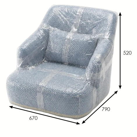 Кресло Комфорт 5 ткань катания дасти blue, каркас лак Mebelik 009197