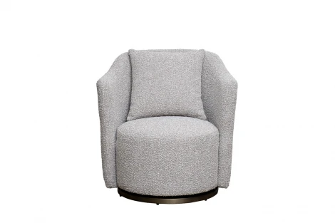 Кресло Верона(Verona) вращающееся, букле серый Orso-SER/бронза 70*77*80см Garda Decor