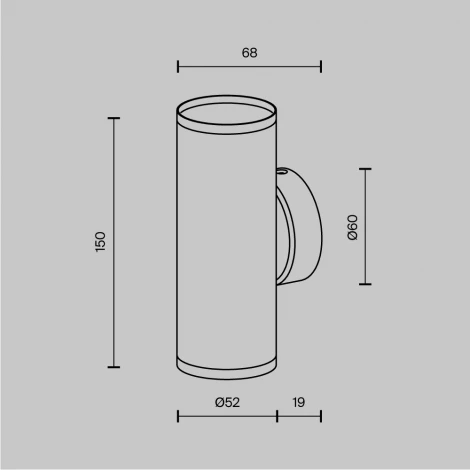 Настенный светильник (бра) FOCUS S GU10х2 10Вт IP 20 Maytoni Technical C068WL-02W (220V, круглые)