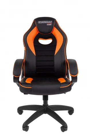Кресло Chairman game 16 Россия экокожа черный/оранжевый 7213485
