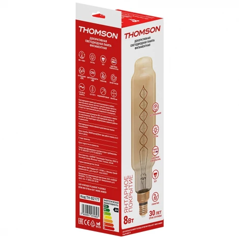 Лампочка светодиодная филаментная прозрачная трубка E27 8W Thomson Filament Flexible Bt80 TH-B2177