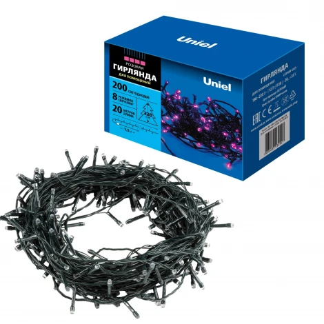 Гирлянда Uniel ULD-S2000-200/DGA PINK IP20