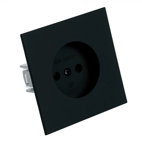 Розетка 1-местная с защитной шторкой (механизм) б/з, 250В 16А RST16-3109-05, черный бархат Stekker Мия 50453
