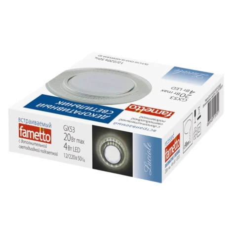 Встраиваемый точечный светильник Fametto Luciole DLS-L155 GX53 GLASSY/CLEAR 3D (220V, круглые)