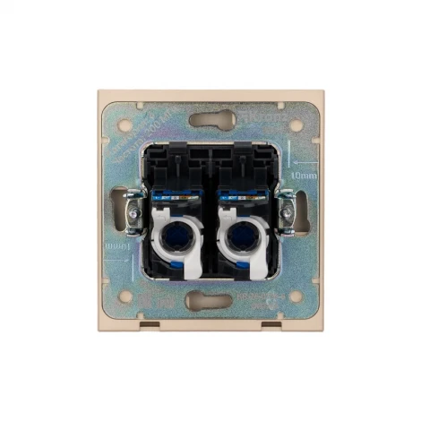 Розетка компьютерная двойная RJ45+RJ45 кат6 с/у шелк Kranz Strong KR-78-0725-8