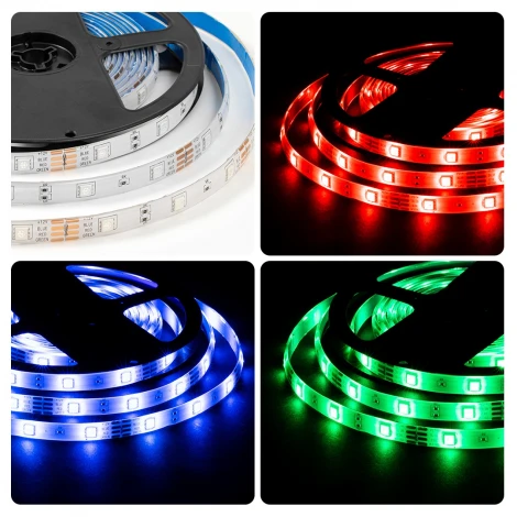 Светодиодная лента 12В 7,2Вт/м RGB SMD5050 30д/м IP65 ширина подложки 10мм, 5м OGM LSE-284