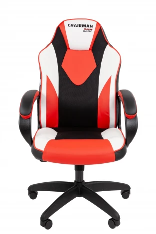 Кресло Chairman game 17 Россия экокожа черный/красный/белый 7213490