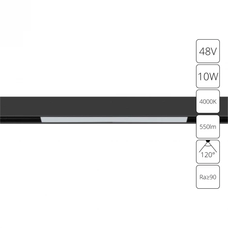 Трековый светильник магнитный Arte Lamp Linea A4662PL-1BK (LED, 48V)