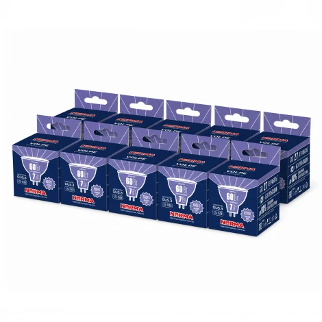 Лампа светодиодная "JCDR", матовая 6500K (упаковка 10 штук) Volpe Norma LED-JCDR-7W/6500K/GU5.3/NR SET10