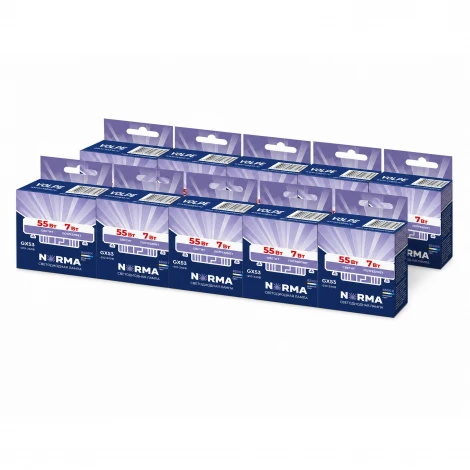 Лампа светодиодная матовая 6500K (упаковка 10 штук) Volpe Norma LED-GX53-7W/6500K/GX53/FR/NR SET10