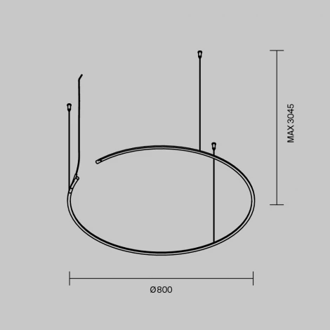 Шинопровод модульный низковольтный подвесной круглый D800мм горизонтальный 24V Maytoni Technical Busbar trunkings Arity TRX233-RH-D800-B