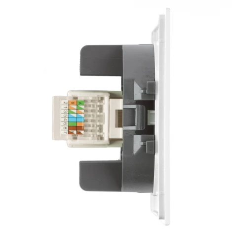 Розетка компьютерная 1-местная RJ-45 (механизм) RST00-3117-01 белая магнолия Stekker Мия 50436