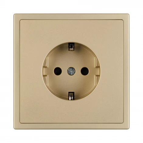 Розетка ARL NOBE зк со шторками софт-тач золотой песок SCT-MEU-SFPL-GD (250V, 16A) (Arlight,) 054278(1)
