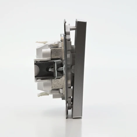 Выключатель жалюзи двухклавишный (алюминий) Systeme Electric GAL000319S