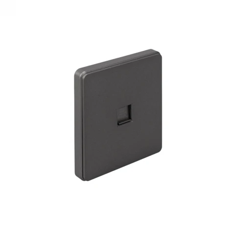 Розетка компьютерная RJ45 кат6 с/у титан Kranz Round KR-78-0724-2