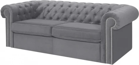 Диван Chesterfield ОГОГО (арт.344635), (Ткань/Серый)