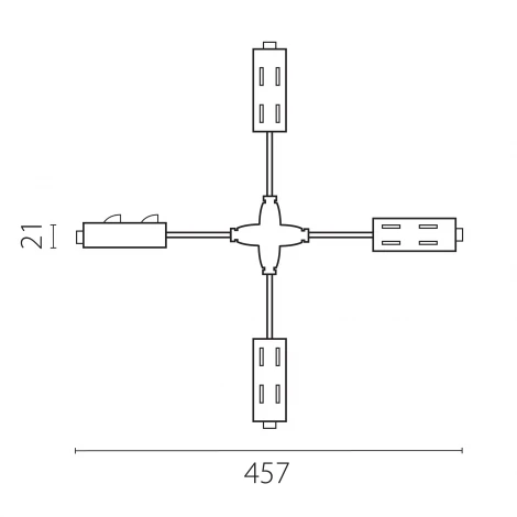 Коннектор питания Х-образный гибкий Lightstar Teta Pro 505294