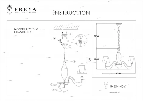 Подвесная люстра Freya Marquis FR2327-PL-05-BG