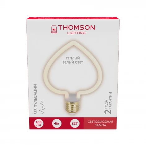 Лампочка светодиодная филаментная белая трубка E27 4W Thomson Deco Heart TH-B2405