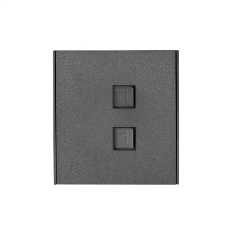 Розетка компьютерная двойная RJ45+RJ45 кат6 с/у графит Kranz Strong KR-78-0725-6