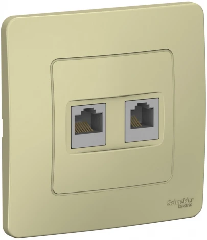 Розетка встраиваемая телефонная RJ-11 + Ethernet RJ-45 (бежевый) Systeme Electric Blanca BLNIS045117