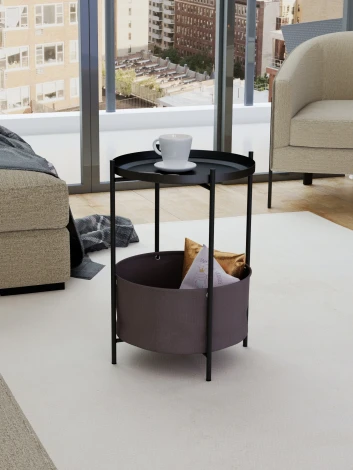 Стол журнальный Элдей рогожка коричневый/черный Mebelik 009759