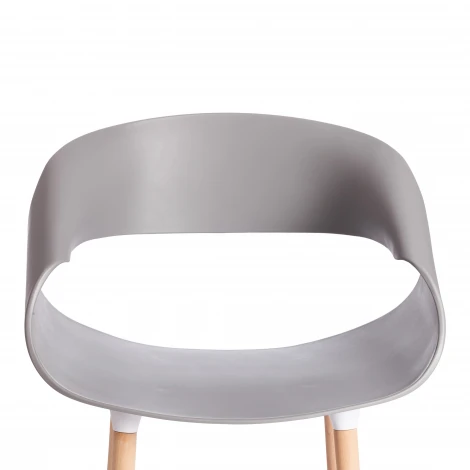 Стул QXX/КXX (мод. C1058-1)/2 шт. в упаковке пластик/дерево, 60х53х81см, серый/натуральный (Комплект из 2 шт.) Tetchair 24558