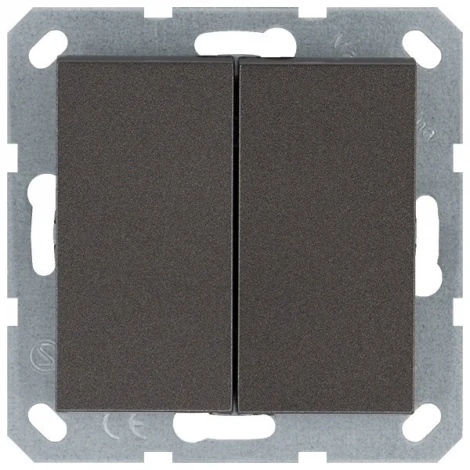 Выключатель двухклавишный (мокко) Jasmart G-Classic G3020Z