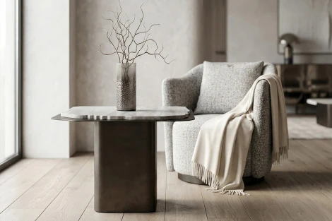 Стол журнальный Травертин (Travertine) 60*60*48см Garda Decor 58DB-04056
