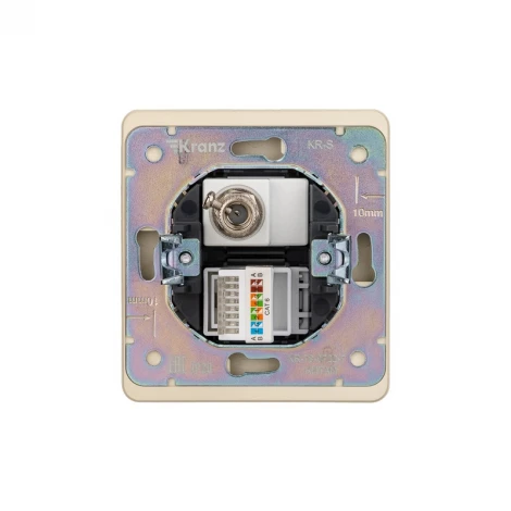 Розетка компьютерная RJ45 кат6 + TV с/у шелк Kranz Round KR-78-0722-7