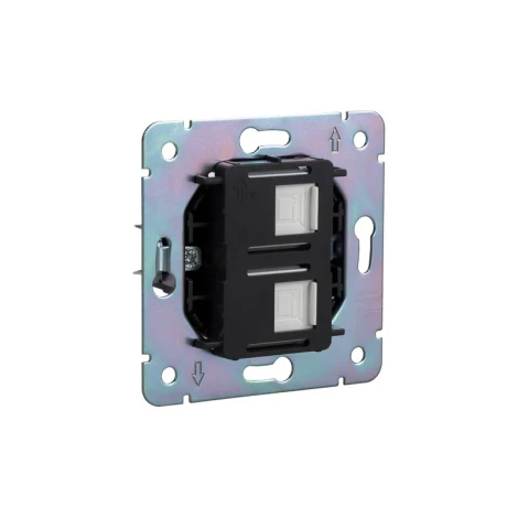 Розетка компьютерная двойная RJ45+RJ45 кат6 с/у жемчуг Kranz Strong KR-78-0725-4