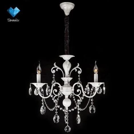 Подвесная люстра Eurosvet Viola 10064/3 белый с серебром Strotskis