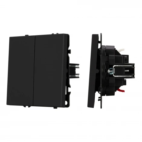 Выключатель ARL NOBE 2 кл софт-тач черный оникс SWT-MK02-SFPL-BK (250V, 10A) (Arlight,) 054252(1)