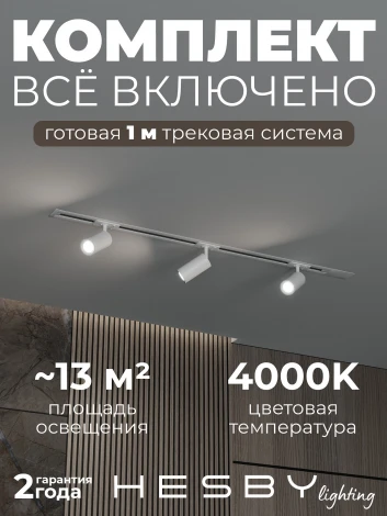 Трековая система в сборе встраиваемая однофазная 220V Hesby Lighting Skylite №3 HSBL_kompl_S003_VI1W4K