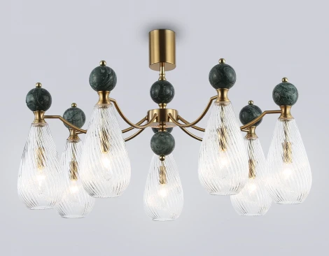 Потолочная люстра на штанге с мрамором Ambrella Ceramo Modern LH53293