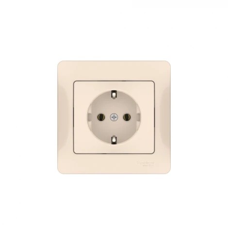 Розетка с заземлением (бежевый) Systeme Electric GSL000242S